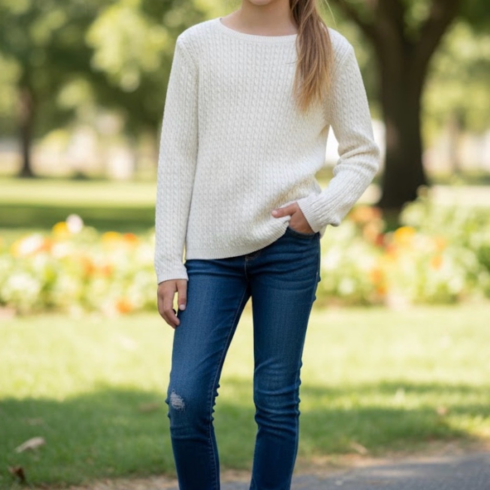 Ralph Lauren Cream Cable Knit Sweater